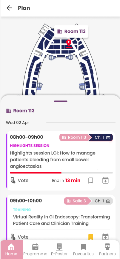 Mobile App Schedule page